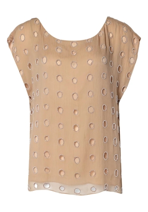 alice + olivia 2024 Cut-out bead top - Neutrals