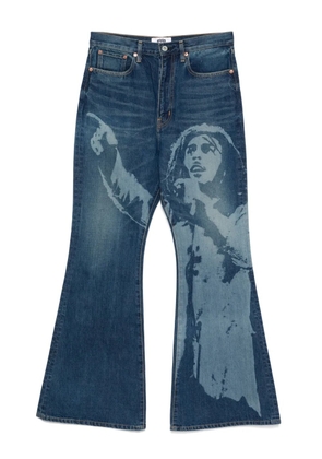 Junya Watanabe MAN printed jeans - Blue