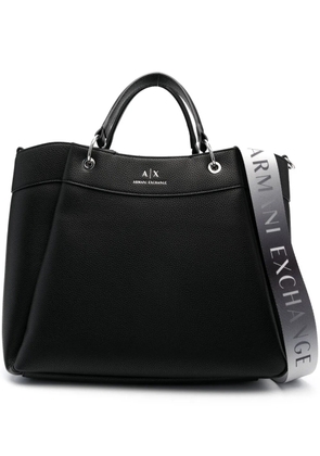 Armani Exchange logo-stamp tote bag - Black