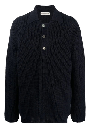 OUR LEGACY ribbed-knit cotton jumper - Blue