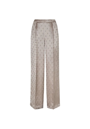 FENDI flower satin trousers - Brown