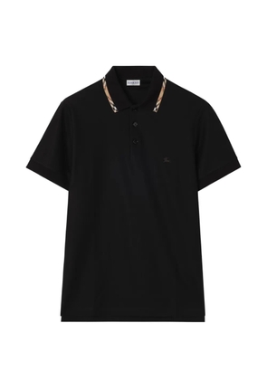Burberry Check-trim cotton polo shirt - Black