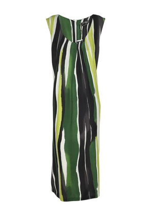 Marina Rinaldi striped silk dress - Green