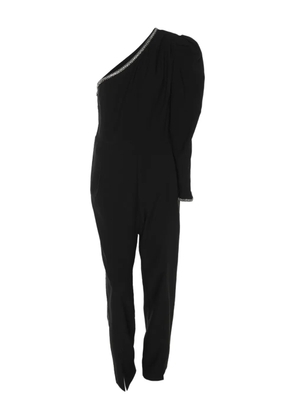 Self-Portrait crepe one-shoulder jumpsuit - Black