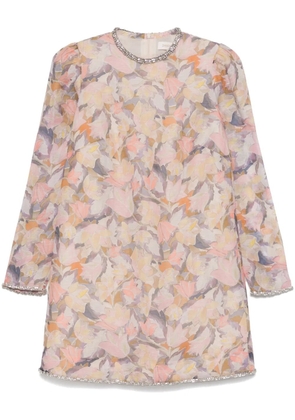 ZIMMERMANN diamante-trim mini dress - Neutrals
