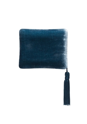 Sophie Bille Brahe tassel-trimmed velvet jewellery case - Blue