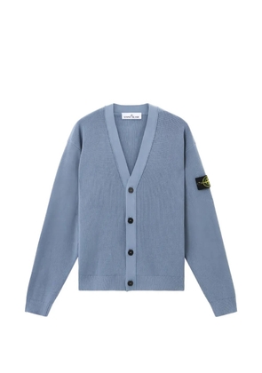 Stone Island V-neck logo-patch cardigan - Blue