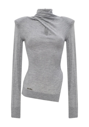 The Attico twisted turtleneck top - Grey
