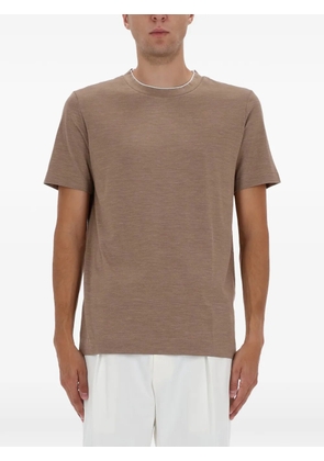 BOSS camel trim T-Shirt - Brown