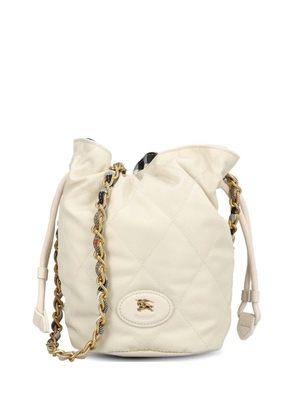 Burberry mini logo-plaque bucket bag - Neutrals