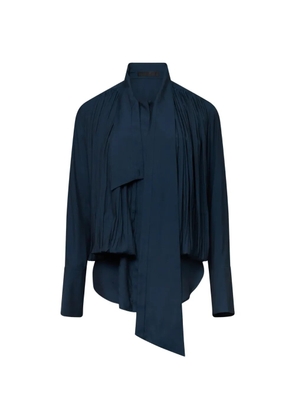 YCH pleated tie shirt - Blue
