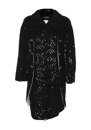 CHANEL Pre-Owned sequin-embellished tweed coat - Black