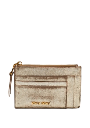 Miu Miu Pre-Owned leather zip card holder - Gold