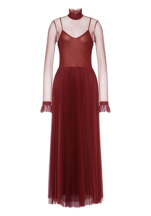 Philosophy Di Lorenzo Serafini long-sleeved pleated dress - Red
