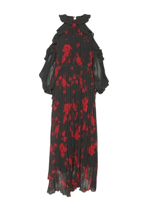 Self-Portrait floral-print midi dress - Black