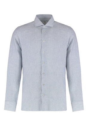 BORRIELLO NAPOLI striped long-sleeve shirt - Blue