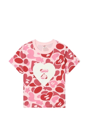 A BATHING APE® heart pattern T-shirt - Pink