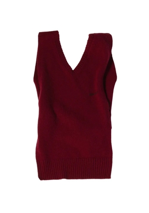 Miu Miu intarsia logo ribbed knit vest - Red