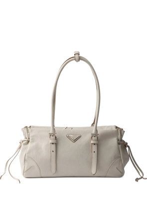 Prada medium Bonnie leather tote bag - Neutrals