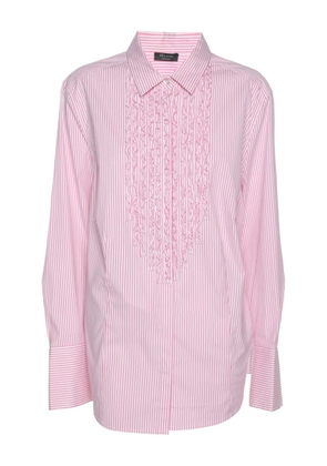 BASLER stripe-pattern long-sleeve shirt - Pink