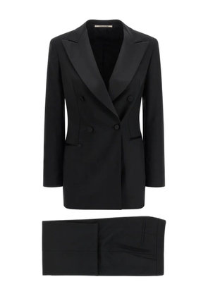 Tagliatore virgin wool-blend double-breasted suit - Black