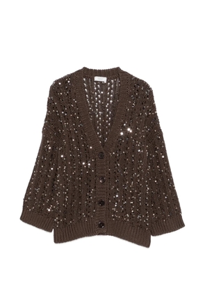 Peserico sequin button knitwear - Brown