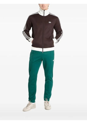 adidas side-stripe zipped sweatshirt - Brown