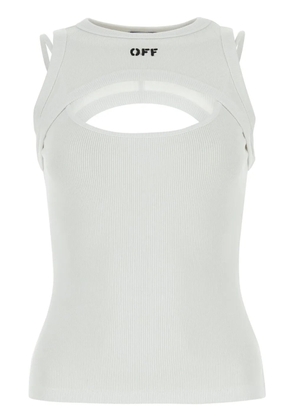 Off-White logo-print cut-out tank top