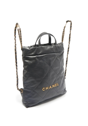 CHANEL Pre-Owned 22 quilted backpack - DARK GREY