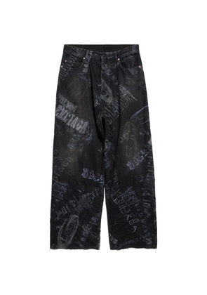 Balenciaga print cotton trousers - Black