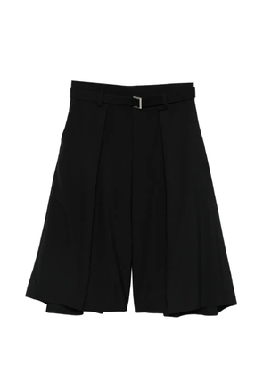 sacai belted tailored shorts - Black