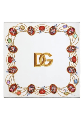 Dolce & Gabbana floral-print scarf - White