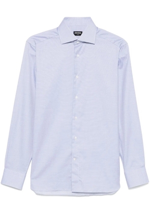 Zegna pattern-jacquard shirt - Blue