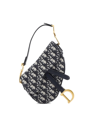 Christian Dior Pre-Owned Saddle Handbag Oblique Canvas Mini shoulder bag - Blue