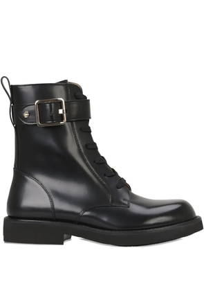 BOSS buckle-fastening lace-up boots - Black