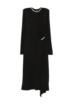 David Koma crystal-embellished draped dress - Black