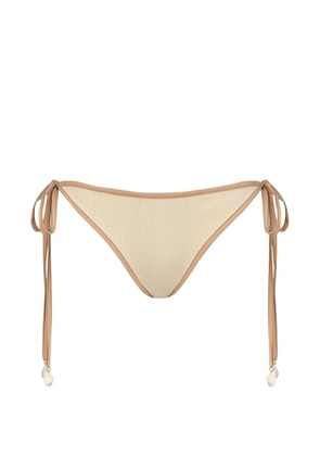 Johanna Ortiz crinkle-tie bikini bottom - Neutrals