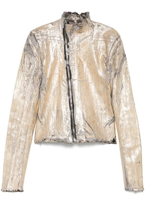 Rick Owens cracked-effect jacket - Gold