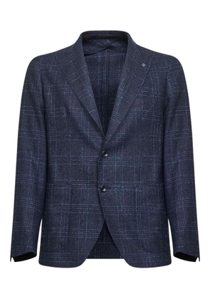 Tagliatore single-breasted checked blazer - Blue