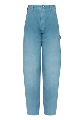 Maison Margiela embroidered-logo drop-crotch wide-leg jeans - Blue