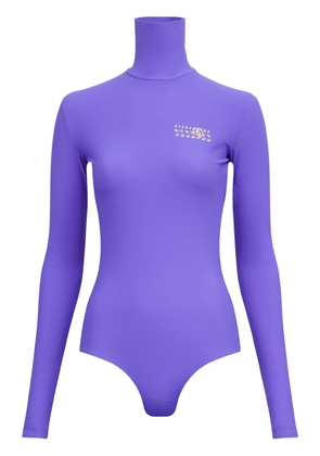 MM6 Maison Margiela numbers-motif bodysuit - Purple