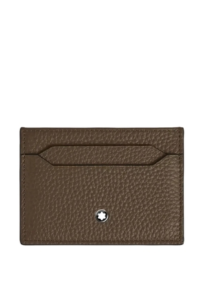Montblanc dove grey leather card holder - Brown