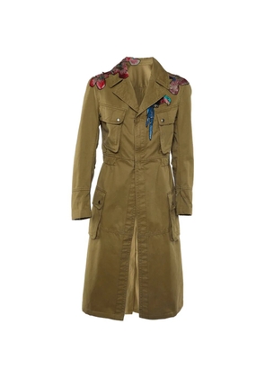 Valentino Pre-Owned gabardine applique coat - Brown