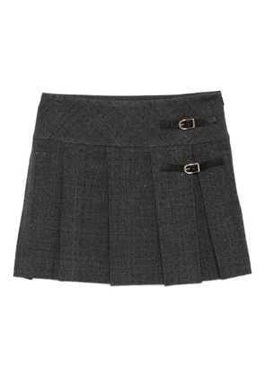 SANDRO pleated buckled mini skirt - Grey