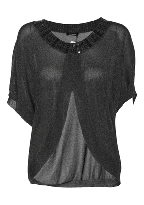 ELENA MIRO` shimmered knit top - Grey