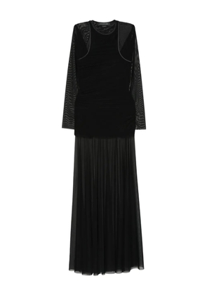 FEDERICO CINA semi-sheer layered maxi dress - Black
