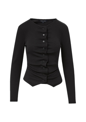 Veronica Beard Jasminah button ribbed cardigan - Black