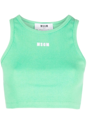 MSGM logo-print sleeveless top - Green