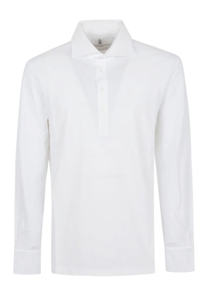 Brunello Cucinelli long-sleeved cotton polo shirt - White