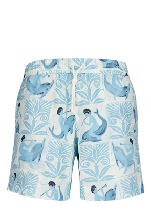 COMMAS tiled dolphin-print swim shorts - Neutrals